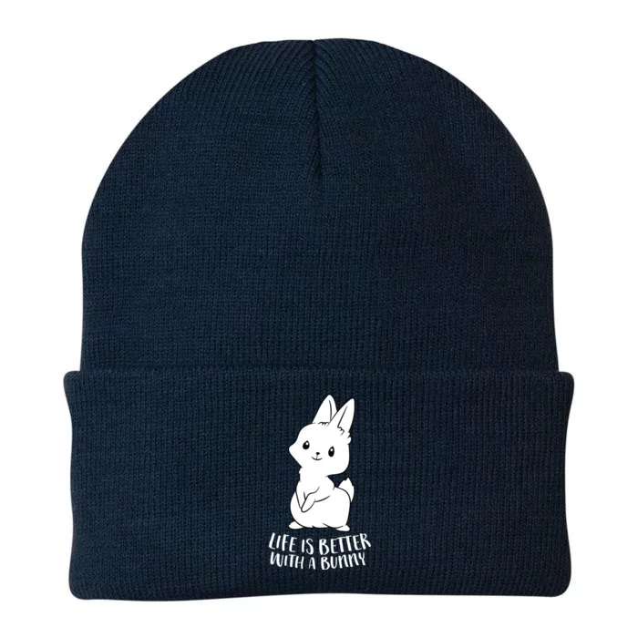 Life Is Better With A Bunny Cute Bunny Rabbit Lover Gift Knit Cap Winter Beanie