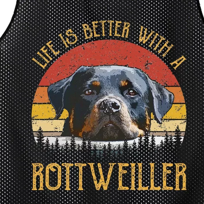 Life Is Better With A Rottweiler Dog Lover Gift Mesh Reversible Basketball Jersey Tank