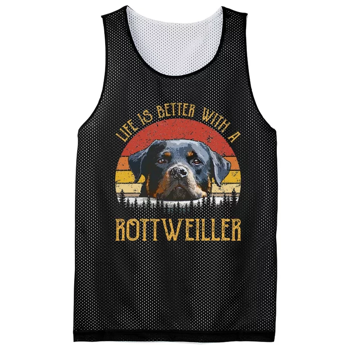 Life Is Better With A Rottweiler Dog Lover Gift Mesh Reversible Basketball Jersey Tank