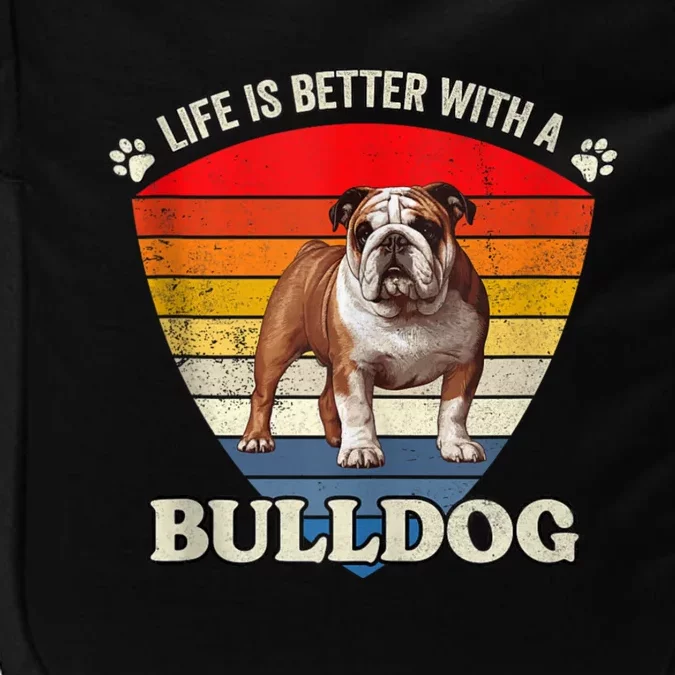 Life Is Better With A English Bulldog Retro Sunset Impact Tech Backpack