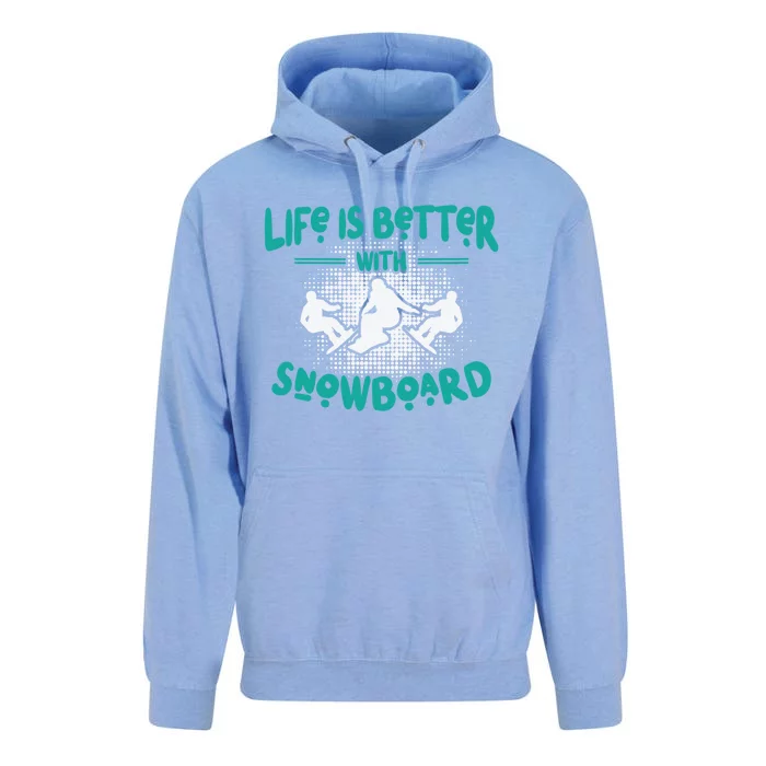 Life Is Better With Snowboard Snowboarding Retro Vintage Gift Unisex Surf Hoodie