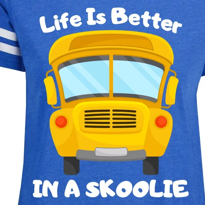 Life Is Better In A Skoolie Funny Skoolie Enza Ladies Jersey Football T-Shirt