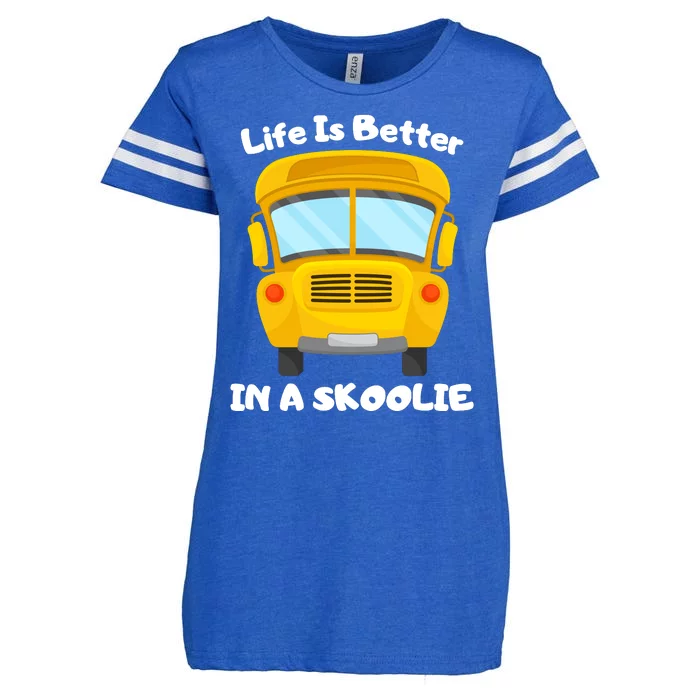 Life Is Better In A Skoolie Funny Skoolie Enza Ladies Jersey Football T-Shirt