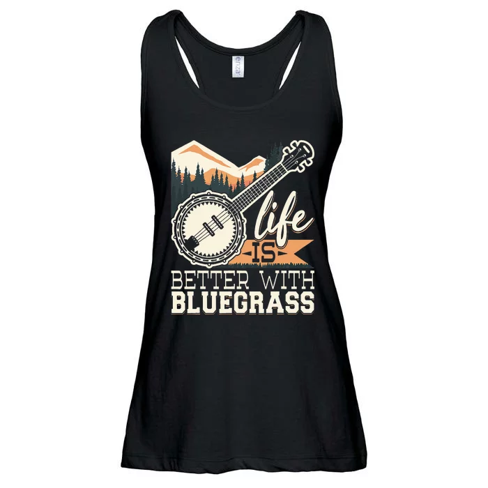 Life Is Better With Bluegrass Banjo Player Musician Ladies Essential Flowy Tank