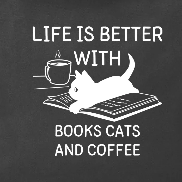 Life Is Better With Books Cats And Coffee Zip Tote Bag