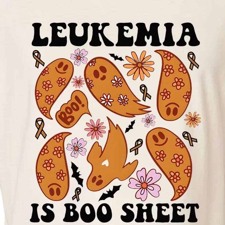 Leukemia Is Boo Sheet Leukemia Cancer Awareness Garment-Dyed Women's Muscle Tee