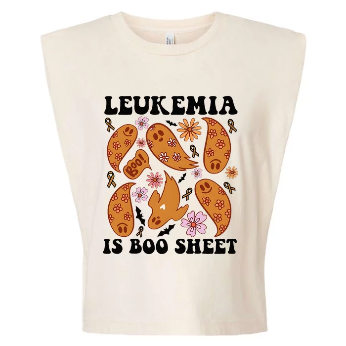 Leukemia Is Boo Sheet Leukemia Cancer Awareness Garment-Dyed Women's Muscle Tee