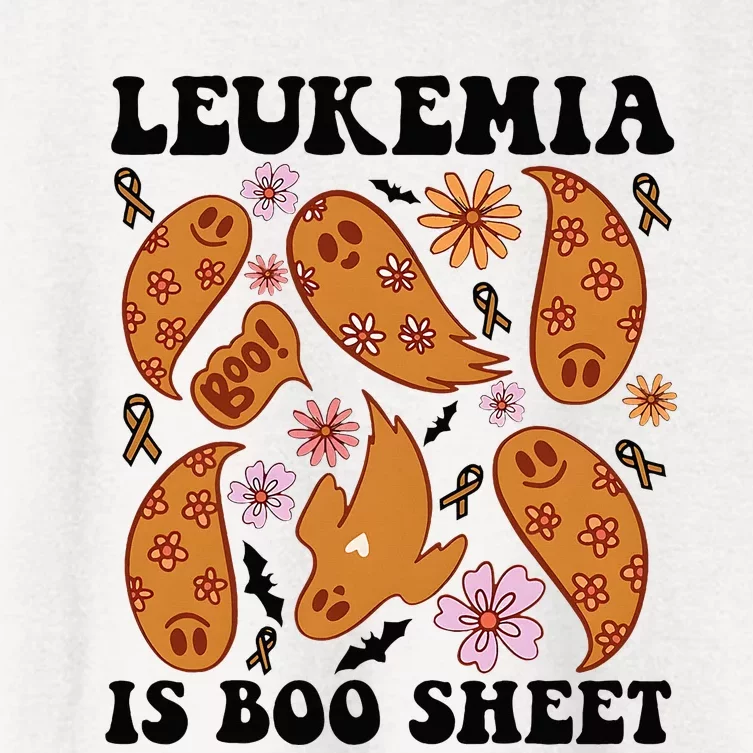 Leukemia Is Boo Sheet Leukemia Cancer Awareness Women's Crop Top Tee