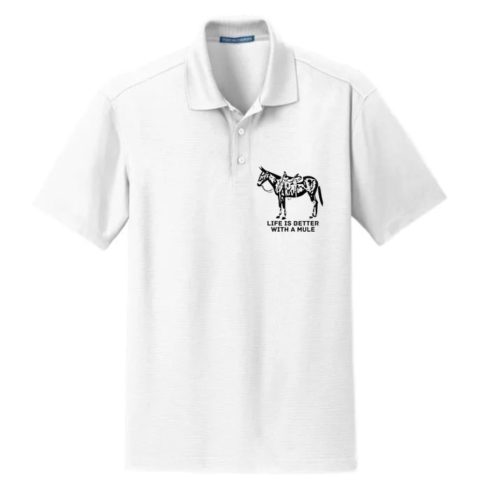 Life Is Better With A Mule . Mule Lover. Mule Rider Dry Zone Grid Performance Polo