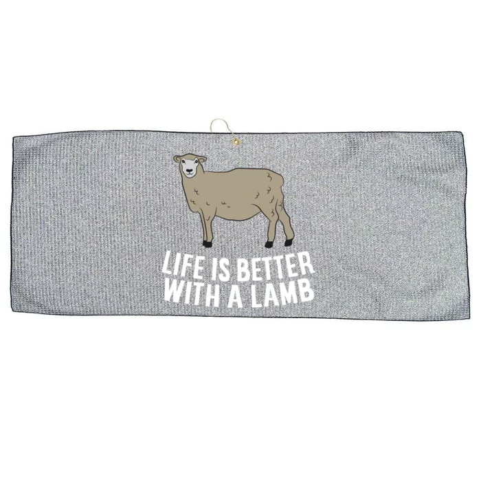 Life Is Better With A Lamb Cute Lamb Farmer Gift Large Microfiber Waffle Golf Towel