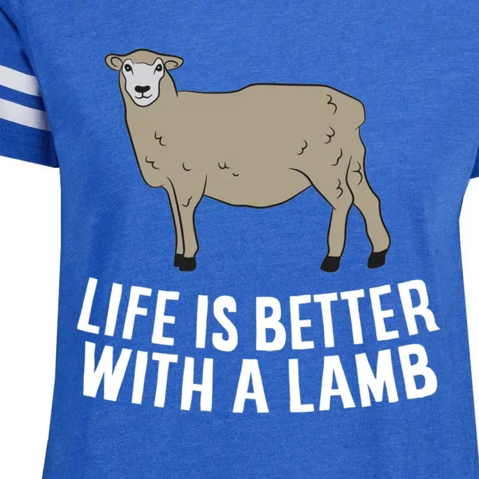 Life Is Better With A Lamb Cute Lamb Farmer Gift Enza Ladies Jersey Football T-Shirt