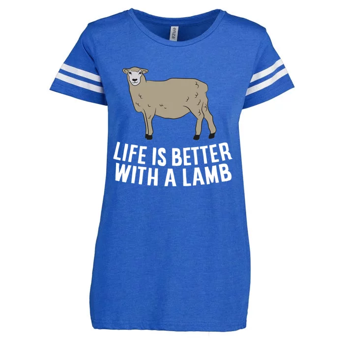 Life Is Better With A Lamb Cute Lamb Farmer Gift Enza Ladies Jersey Football T-Shirt