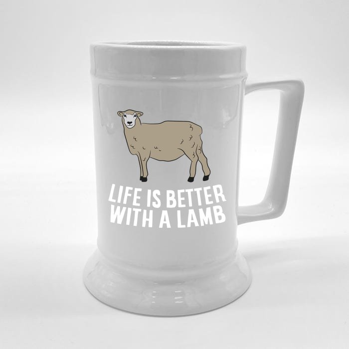 Life Is Better With A Lamb Cute Lamb Farmer Gift Front & Back Beer Stein