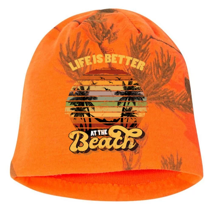 Life Is Better At The Beach Vacation Kati - Camo Knit Beanie