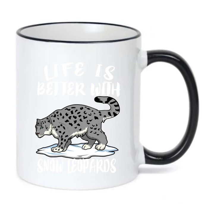 Life Is Better With Snow Leopards Animal Gift Cute Gift Black Color Changing Mug