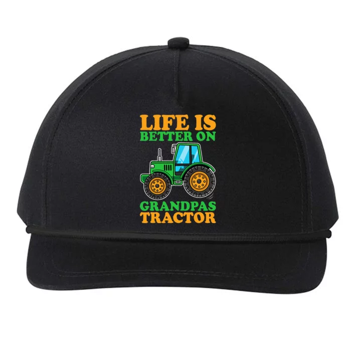 Life Is Better On Grandpas Tractor Farm Tractors Farmer Snapback Five-Panel Rope Hat