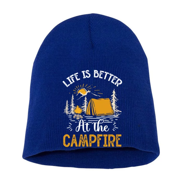 Life Is Better At The Campfire Meaningful Gift Short Acrylic Beanie