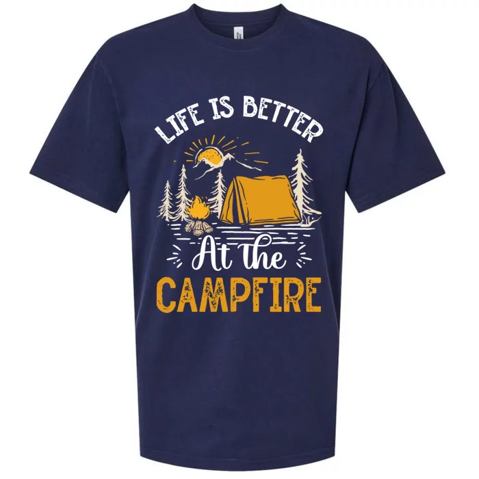 Life Is Better At The Campfire Meaningful Gift Sueded Cloud Jersey T-Shirt