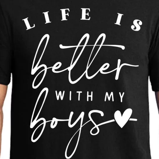 Life Is Better With My Boy Mom Boy Mama Mothers Day Pajama Set