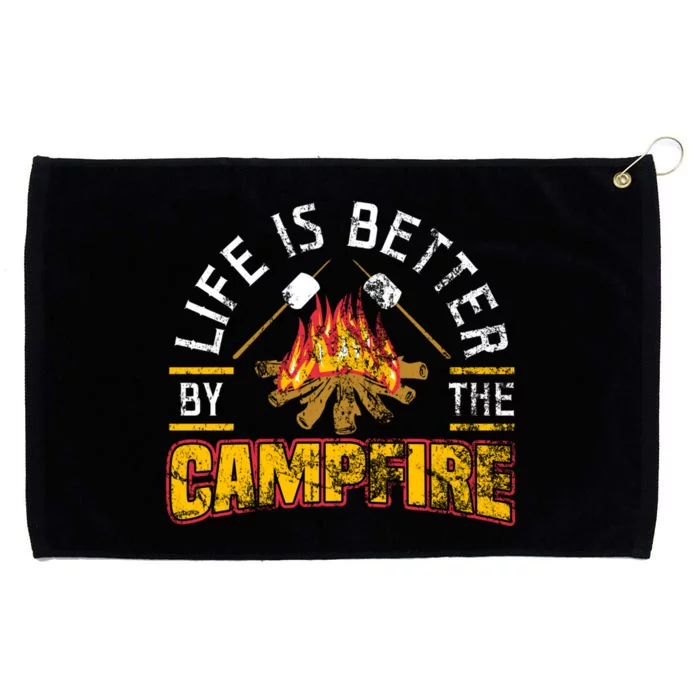 LIFE IS BETTER BY THE CAMPFIRE hoodie Grommeted Golf Towel