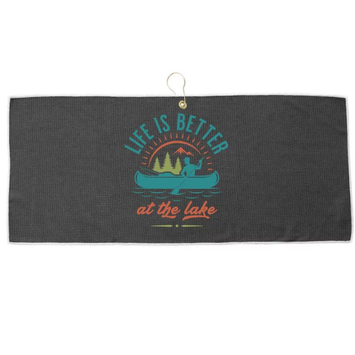 Life Is Better At The Lake Large Microfiber Waffle Golf Towel