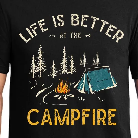 Life Is Better At The Campfire Funny Camper Camp Camping Pajama Set