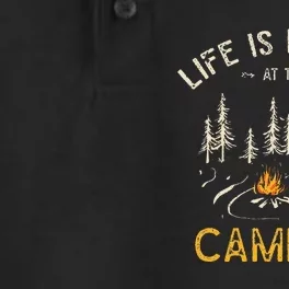 Life Is Better At The Campfire Funny Camper Camp Camping Dry Zone Grid Performance Polo