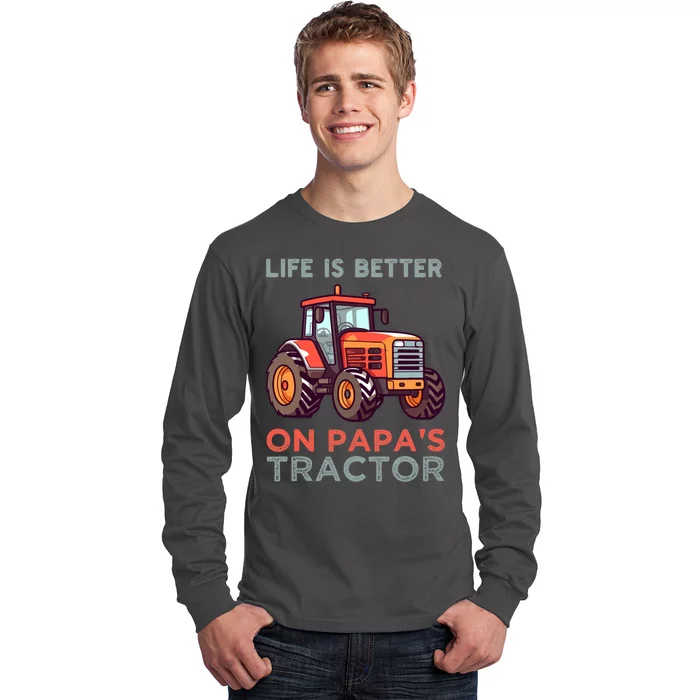 Life Is Better On Papa’S Tractor Gift Long Sleeve Shirt