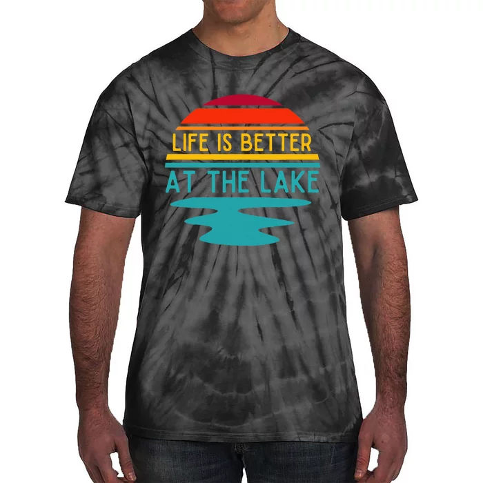 Life Is Better At The Lake Life Bum Lake Lover Pontoon Tie-Dye T-Shirt