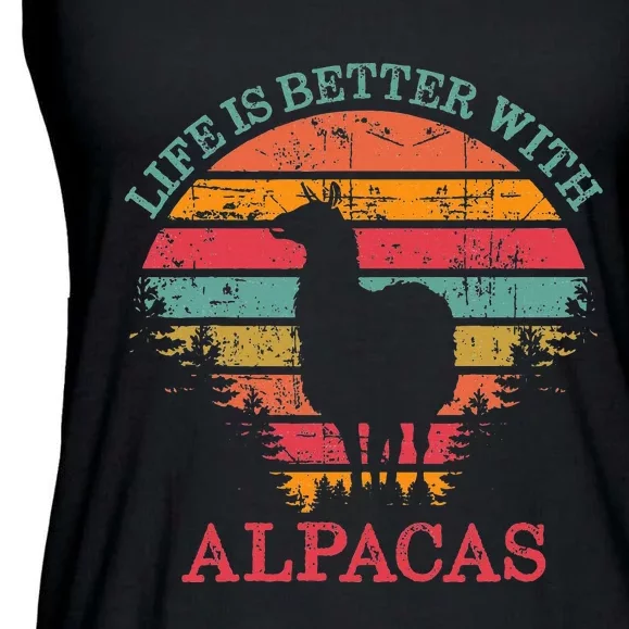 Life Is Better With Alpacas Gift For Alpaca Moms Ladies Essential Flowy Tank