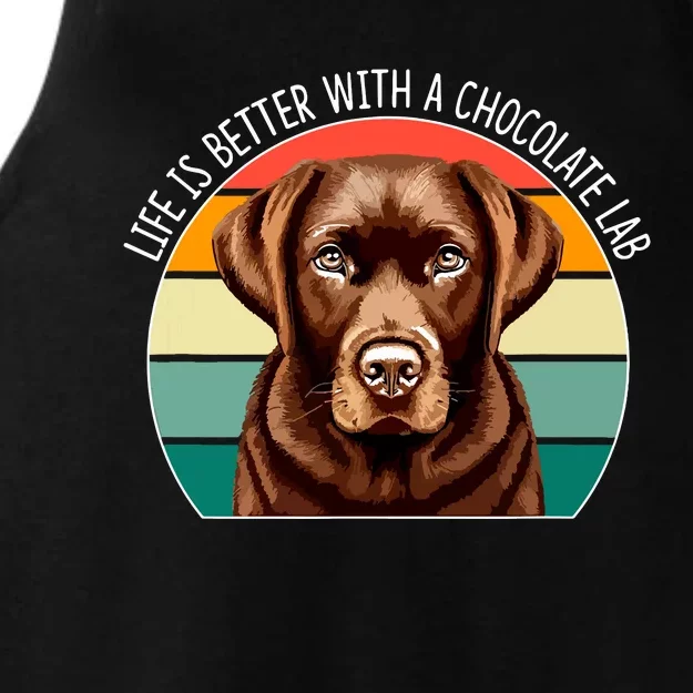 Life Is Better With A Chocolate Lab Ladies Tri-Blend Wicking Tank