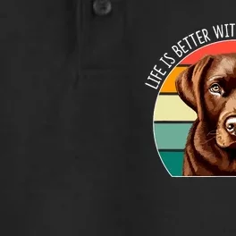 Life Is Better With A Chocolate Lab Dry Zone Grid Performance Polo