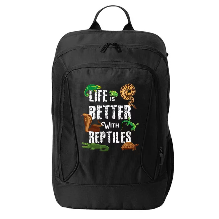 Life Is Better With Reptiles Lizard Reptile Pet Lover City Backpack