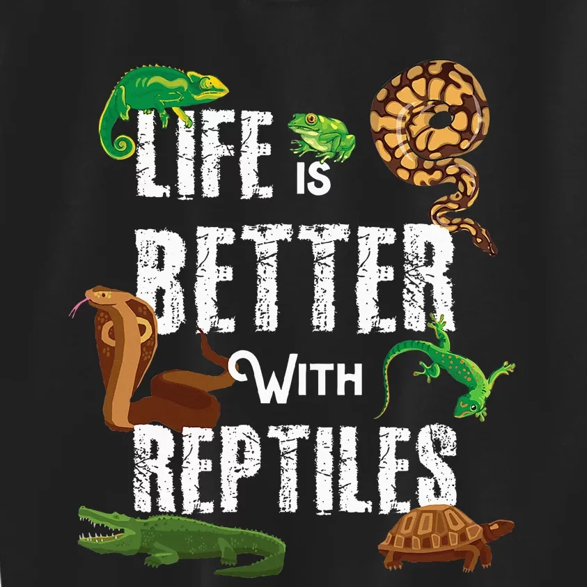 Life Is Better With Reptiles Lizard Reptile Pet Lover Kids Sweatshirt