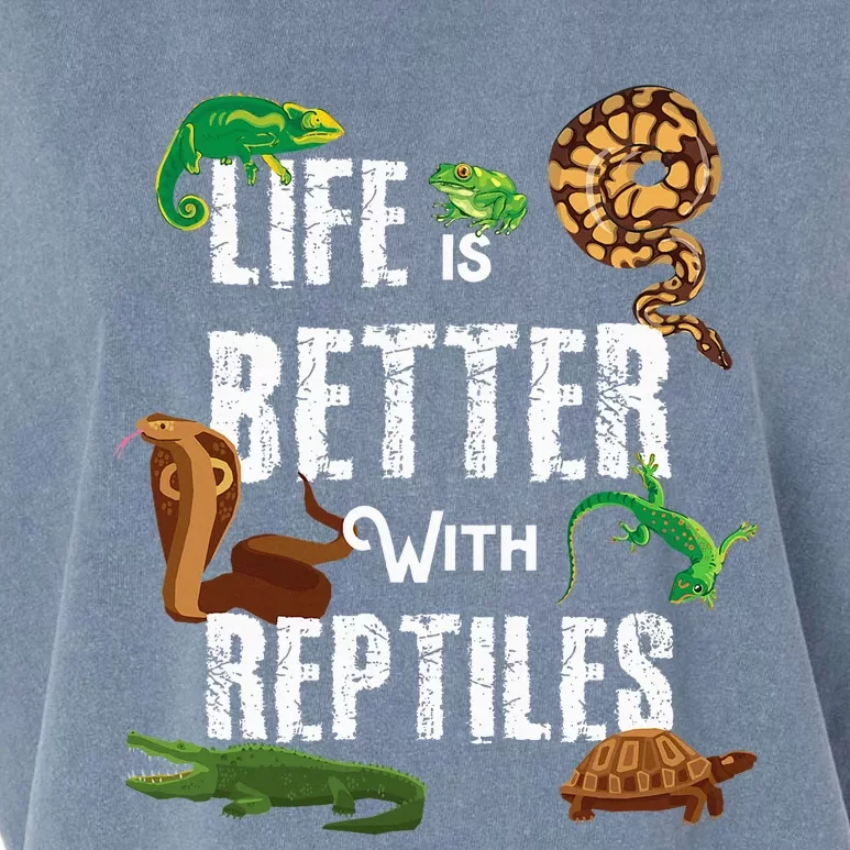 Life Is Better With Reptiles Lizard Reptile Pet Lover Garment-Dyed Women's Muscle Tee