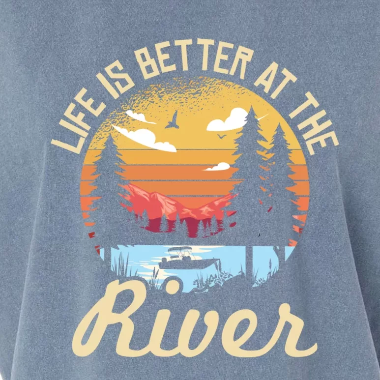 Life Is Better At The River Camping Life River Camper Gift Garment-Dyed Women's Muscle Tee