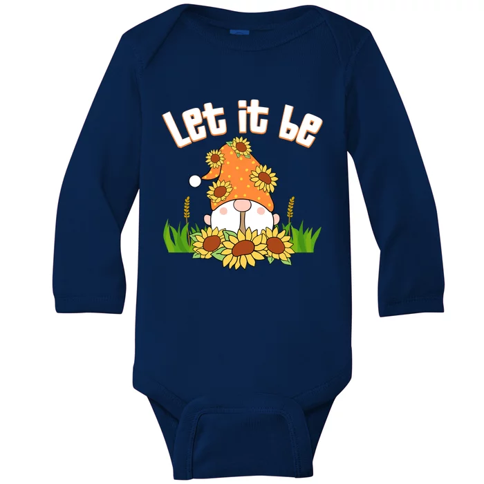 Let It Be Gnome Gnome Funny Gift Baby Long Sleeve Bodysuit