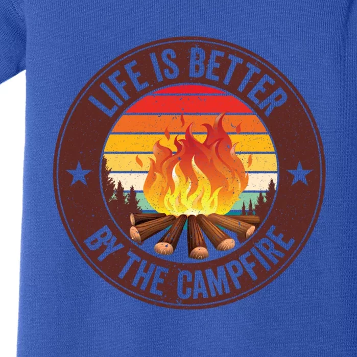 Life Is Better By The Campfire Camping Camper Outdoor Cool Gift Baby Bodysuit