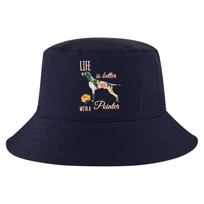 Life Is Better With Pointer Ger Short Hair Floral Gift Cool Comfort Performance Bucket Hat