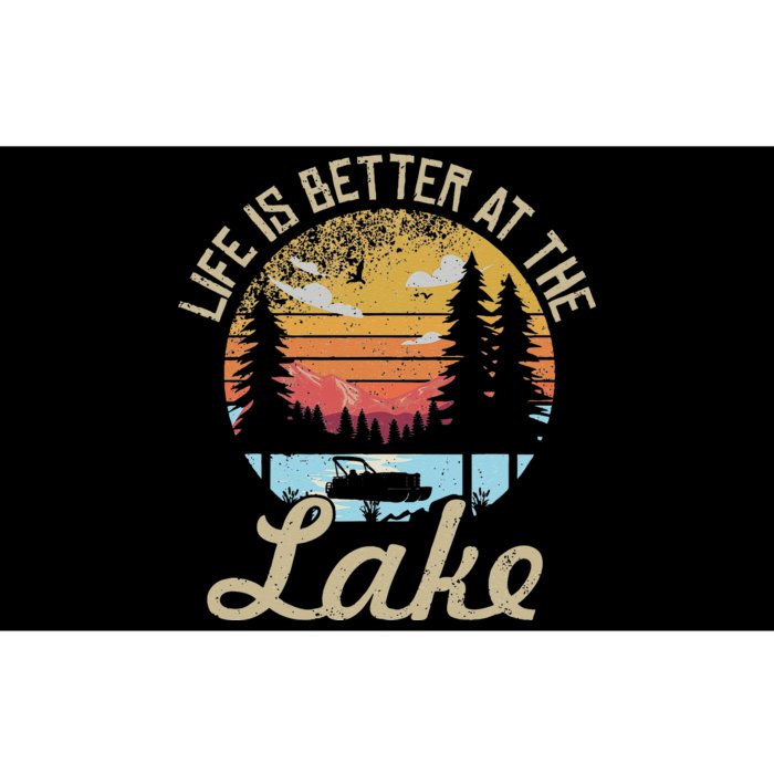 Life Is Better At The Lake Pontoon Captain Boat Boating Tees Bumper Sticker