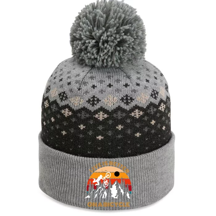 Life Is Better On A Bicycle, Cycling Bike The Baniff Cuffed Pom Beanie