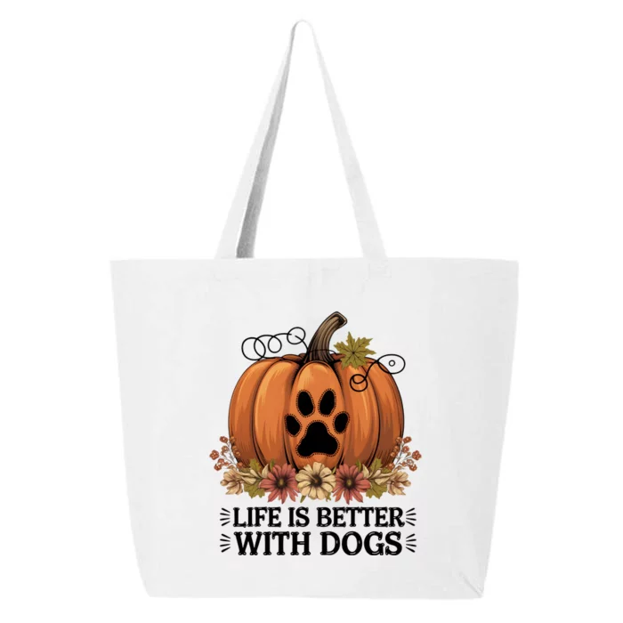 Life Is Better With Dogs Fall Pumpkins 25L Jumbo Tote