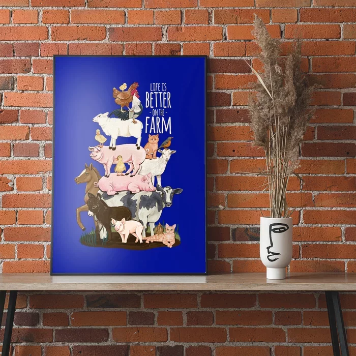 Life Is Better On The Farm Cute Animals Country Farm Girl Gift Poster