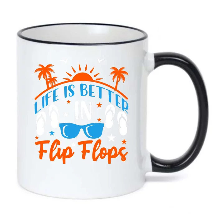 Life Is Better With Flip Flops Black Color Changing Mug