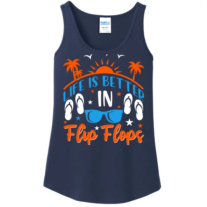 Life Is Better With Flip Flops Ladies Essential Tank