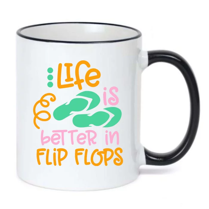 Life Is Better In Flip Flops Black Color Changing Mug