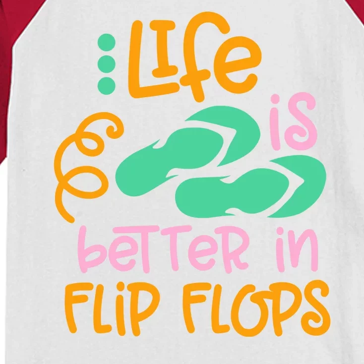 Life Is Better In Flip Flops Kids Colorblock Raglan Jersey