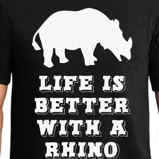 Life Is Better With A Rhino Lover Gift Christmas Pajama Set