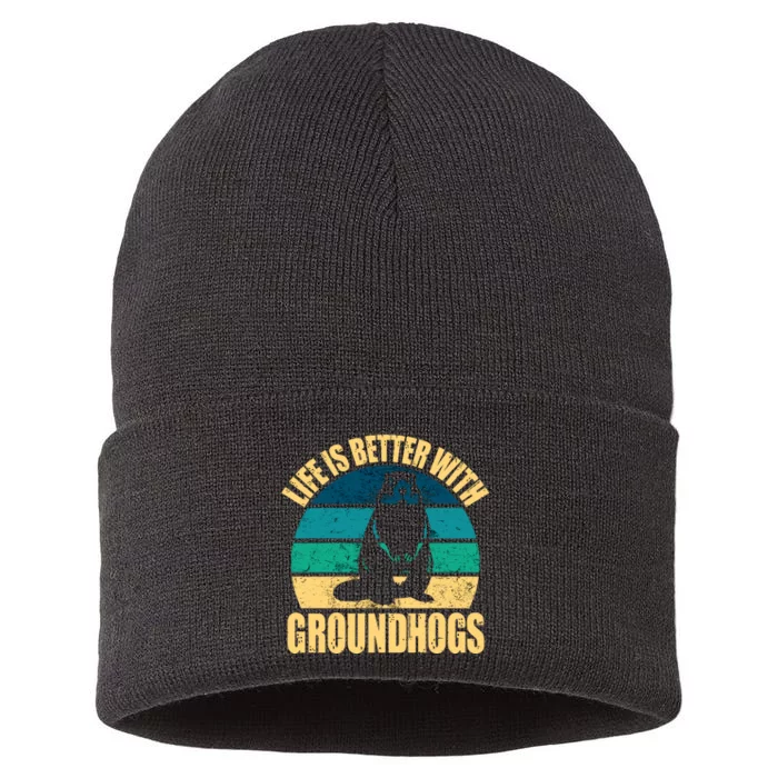 Life Is Better With Groundhogs Sustainable Knit Beanie