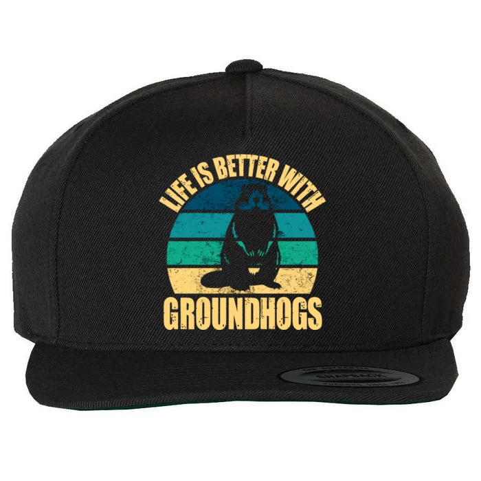 Life Is Better With Groundhogs Wool Snapback Cap